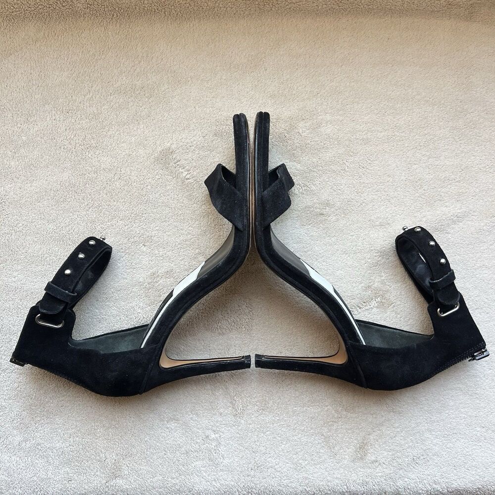 Rag & Bone Black Suede Stiletto Heel Sandal Women EU 40 US 10 Silver Studs Party - Picture 5 of 16